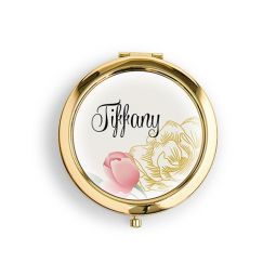 Designer Compact Mirror - Modern Floral Print